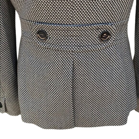 Calvin Klein Black and White Patterned Blazer Jacket, Size 6 - Picture 6 of 8